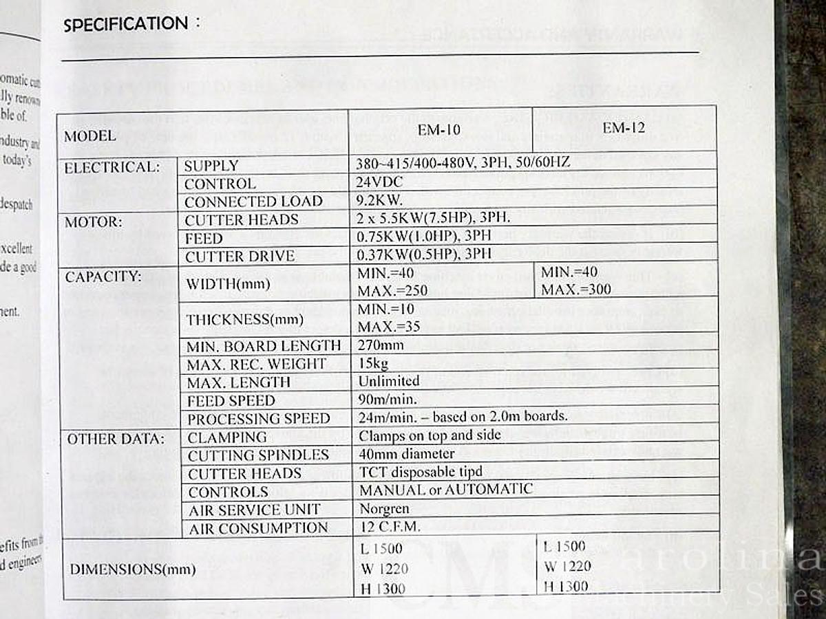 Used 2018 Cantek EM-10 End Matcher