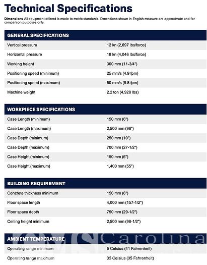 Used 2021 Homag Cabteq S-250 Clamp