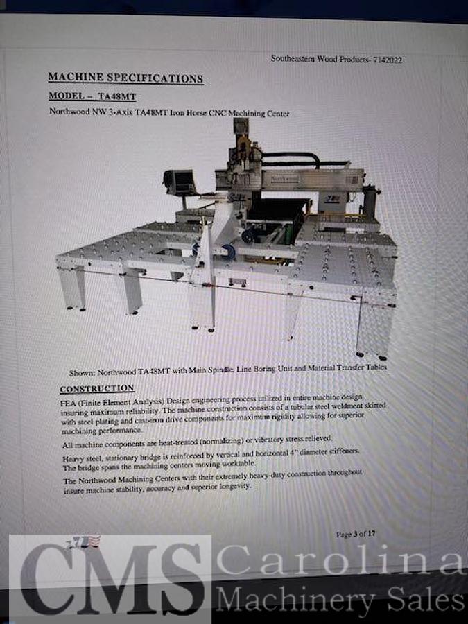 Used 2022 Northwood CS-48RHD CNC Router 4 x 8 Table Roller Holddowns
