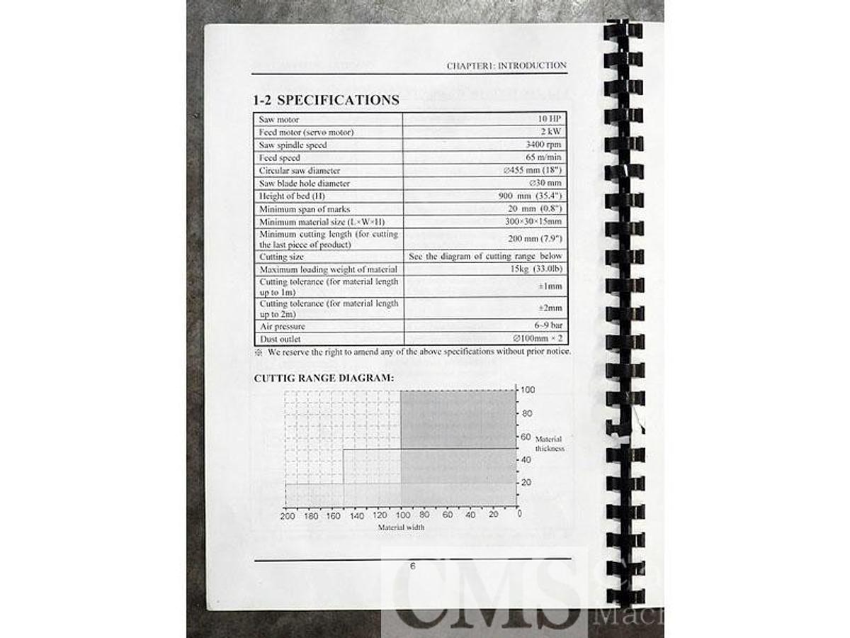 Used Cantek CFS-100 Optimizing Cut Off Saw