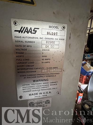 Used 2000 Haas SL20T CNC Lathe