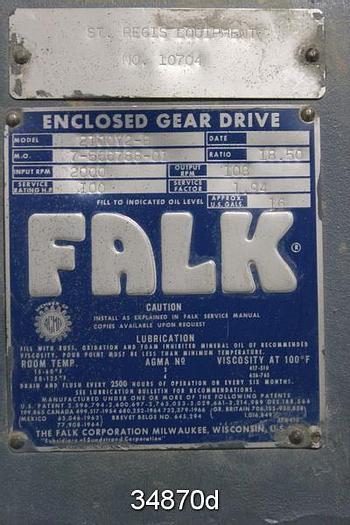 Used Falk 2100Y2-B Enclosed Gear Drive, 18.50/1 Ratio #34870