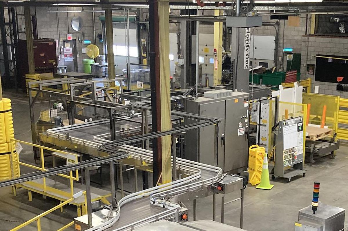 Used Priority One Automatic Bulk Container Depalletizer - Low Level