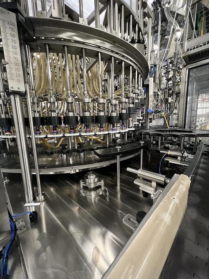 Used US Bottlers 54 Valve Explosion Proof Distilled Spirits Alcohol Beverage Bottling Line