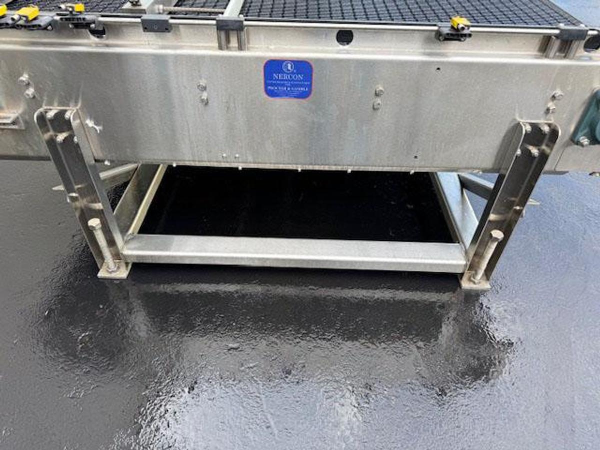 Used NERCON Bi-Directional Accumulation Table, Stainless Steel 9' Wide x 7' Long