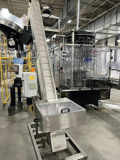 Used Packaging Dynamics 40 Valve Rotary Liquid Bottle Filler with DTM 12 Head Capper