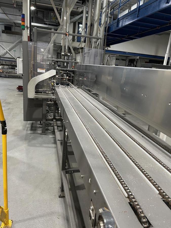 Used PEARSON CE60 SERVO Automatic Case Erector with Nordson Hot Glue System