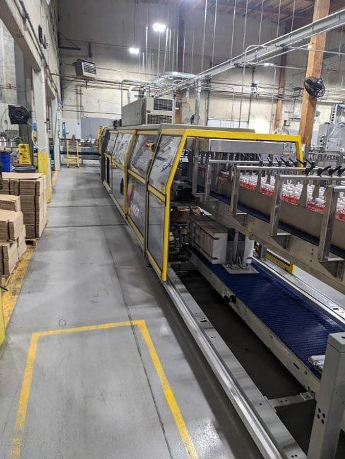 Used SMI Automatic Tray Former Packer - Shrink Wrapper Model SK450T