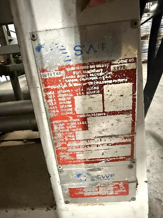 Used SWF Automatic Tray Former - Tray Erector 1T6K with Nordson 3100 Glue System