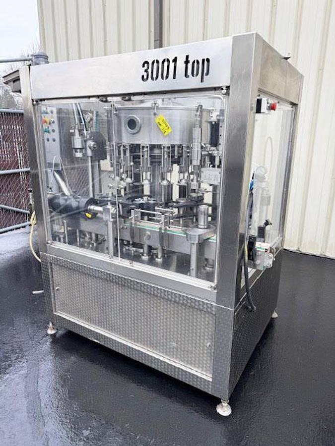 Used GAI 16Valve Triblock Bottle Sparger, Filler & Corker with Cork Feed System