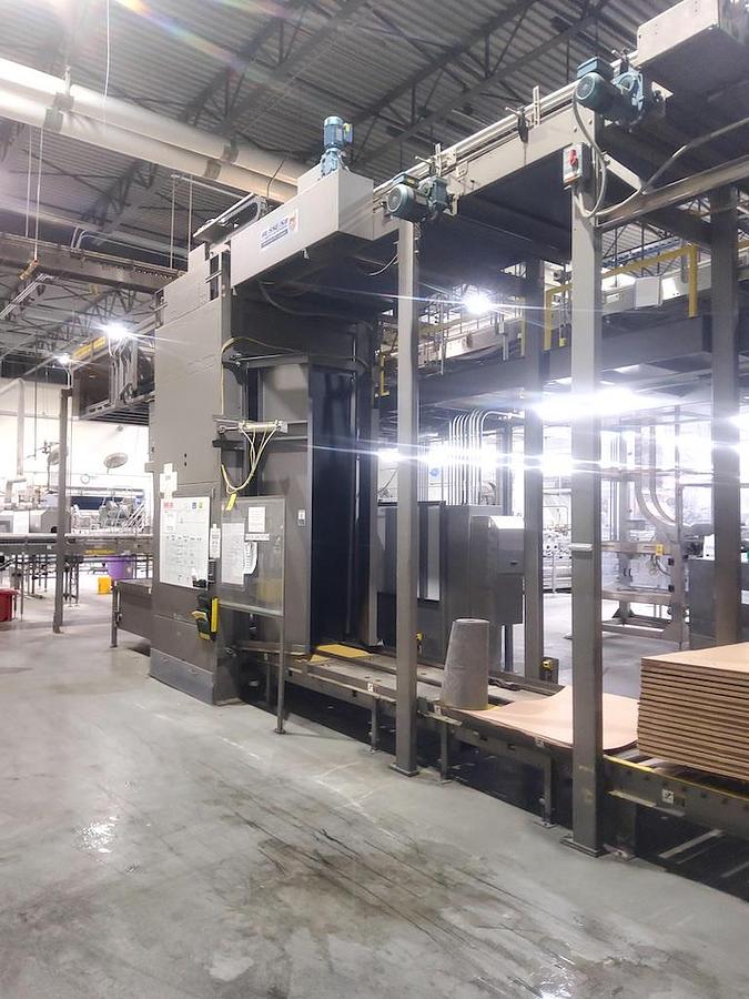 Used Busse / SJI Automatic High Level Bulk Container Depalletizer, Model W3002