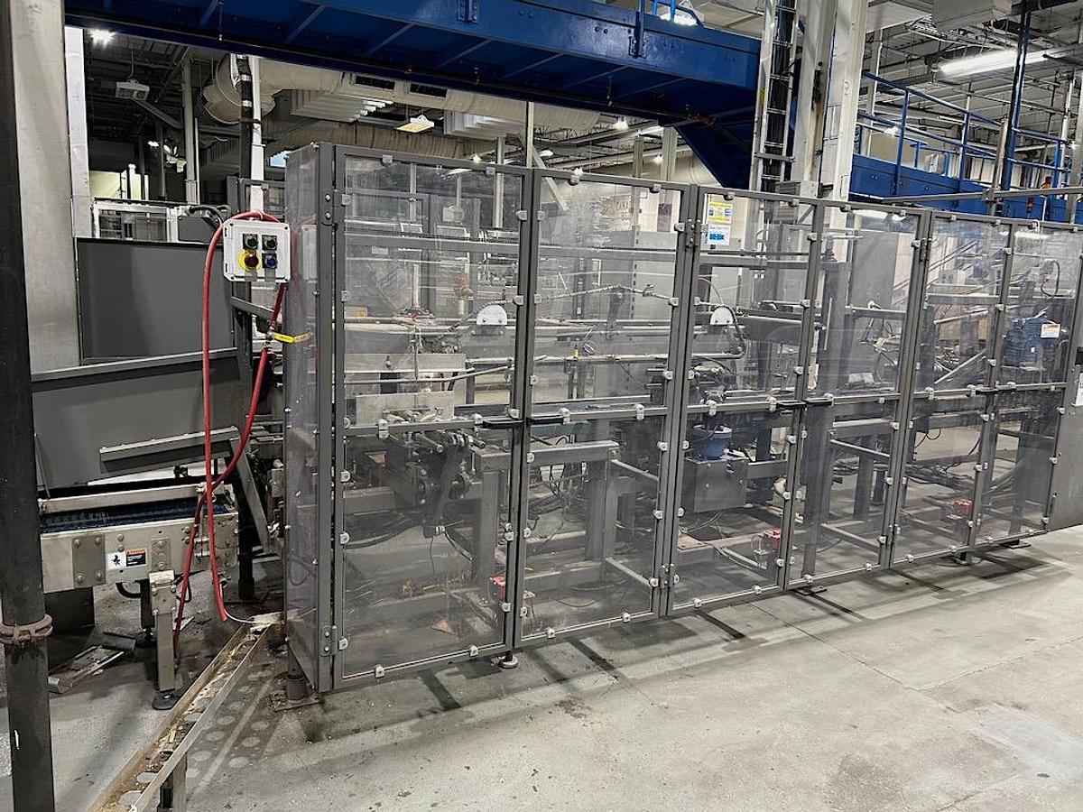 Used PEARSON CE60 SERVO Automatic Case Erector with Nordson Hot Glue System