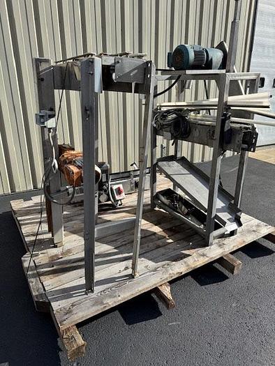 Used 146 feet (lot) Single File 3.25 Inch Wide Stainless Steel Conveyors