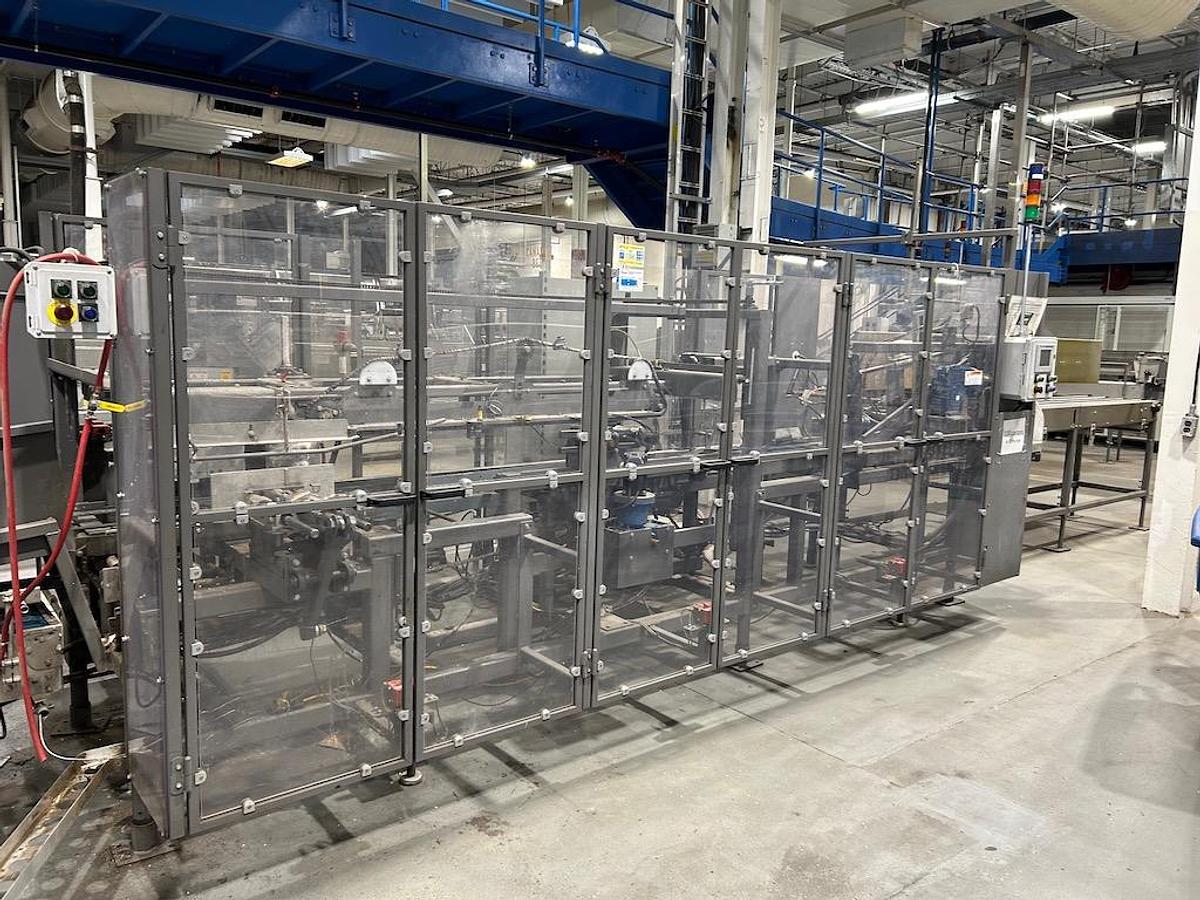 Used PEARSON CE60 SERVO Automatic Case Erector with Nordson Hot Glue System