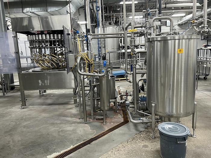 Used Packaging Dynamics 40 Valve Rotary Liquid Bottle Filler with DTM 12 Head Capper