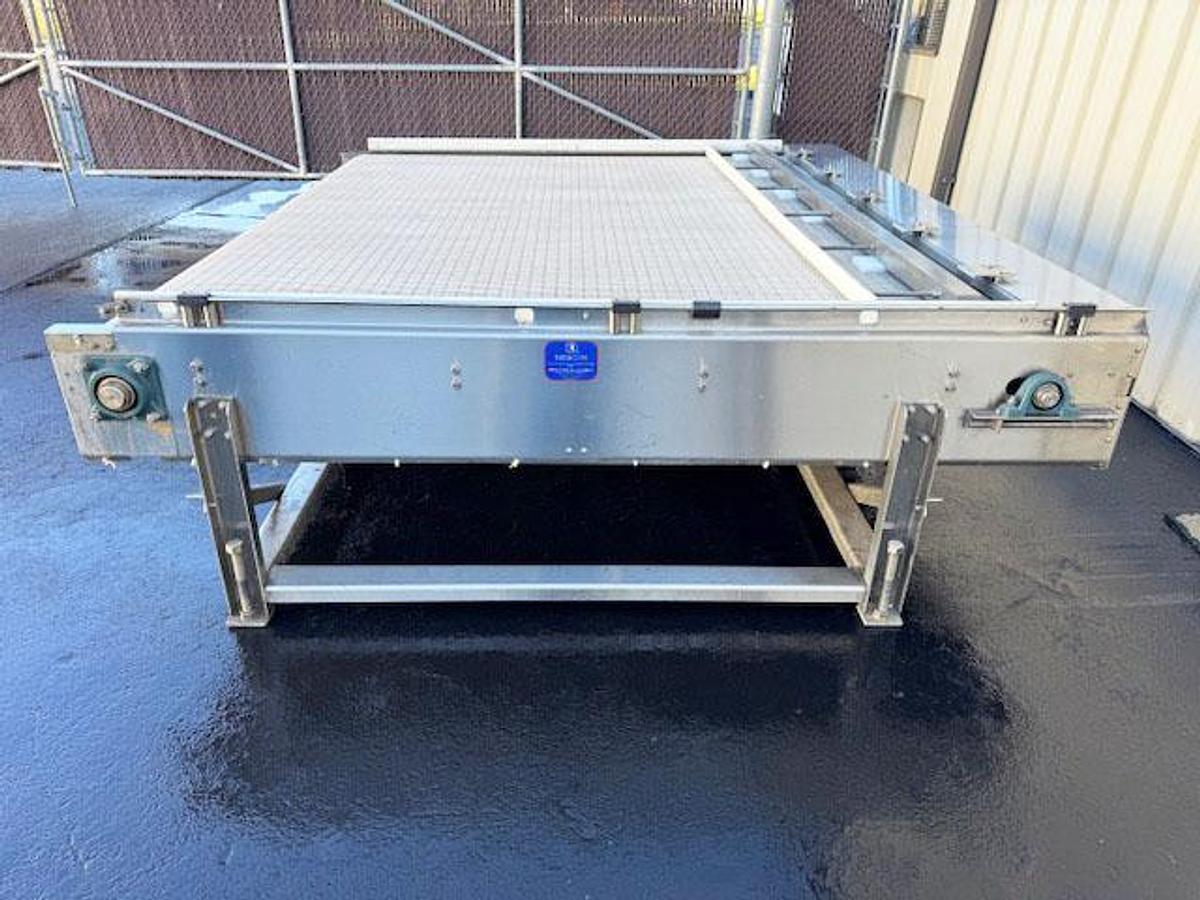 Used NERCON Bi-Directional Accumulation Table, Stainless Steel 9' Wide x 8' Long