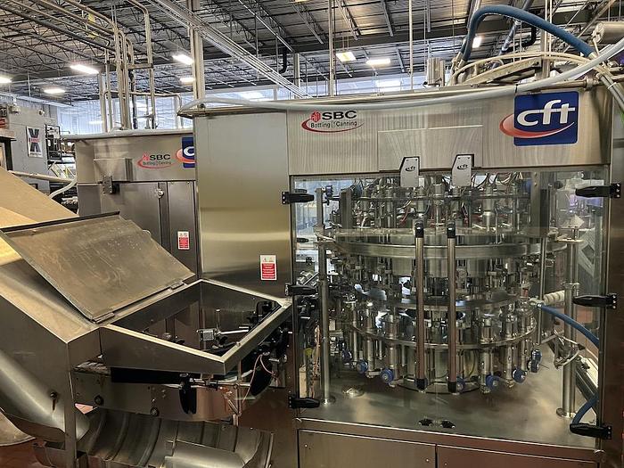Used Beverage Can Line with CFT 20 Valve Can Filler / 4 Head Seamer for