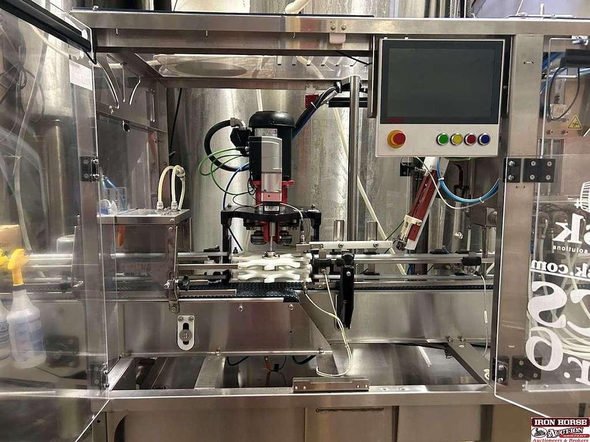 Used Cask ACSV6 Beverage Canning Line with (6) Head Can Fill, Seamer and V3 Depalletizer