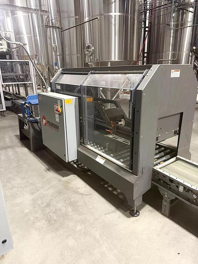 Used Pearson Packaging Case Sealer - Top Gluer model CS25 with Nordson Hot Glue