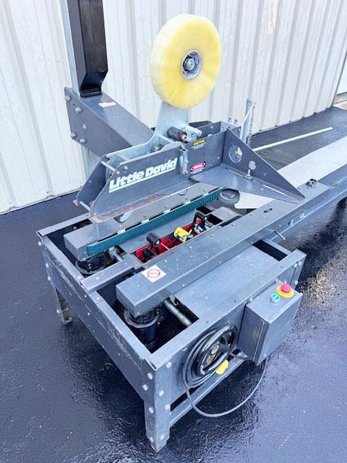 Used Loveshaw Little David SP-304 Semi-Auto Uniform Case Sealer with Case Packing “T” Rail