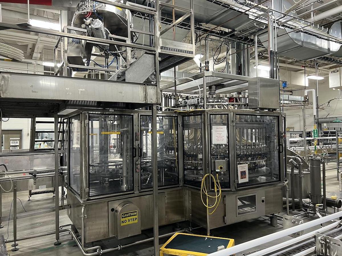 Used US Bottlers 54 Valve Explosion Proof Distilled Spirits Alcohol Beverage Bottling Line