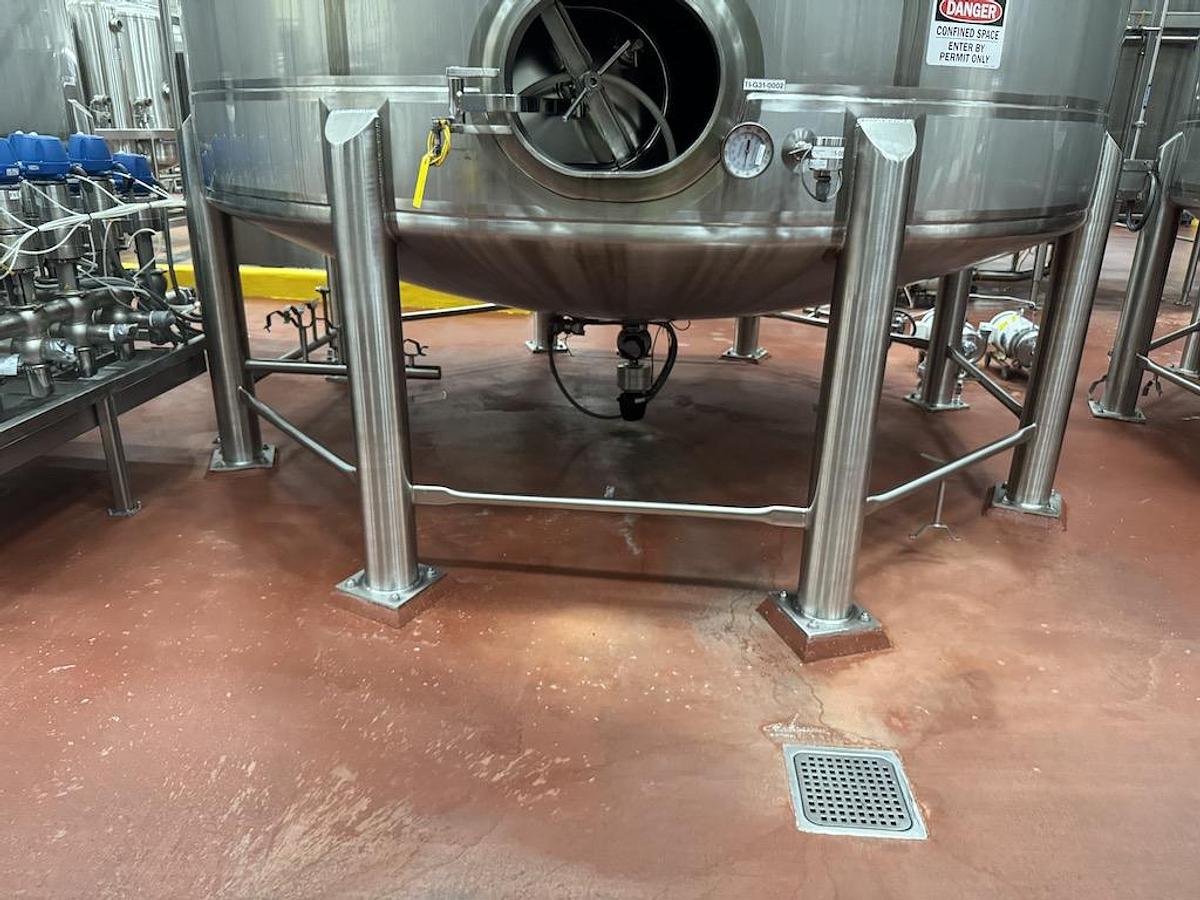 Used Feldmeier 15,000 Gallon Vertical Mix Tanks, 316L Stainless Steel