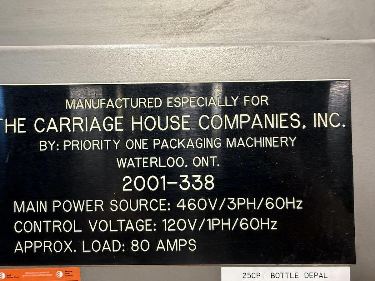 Used Priority One Automatic Bulk Container Depalletizer - Low Level