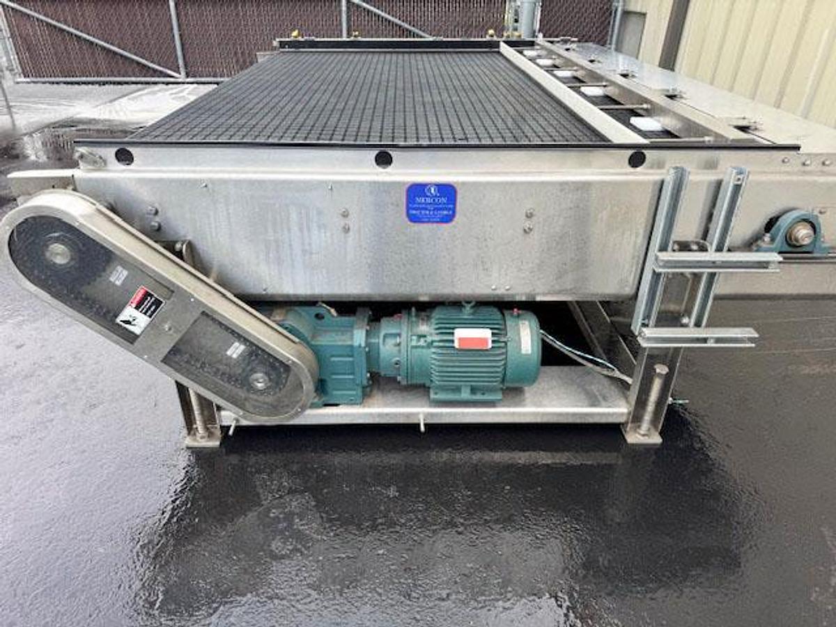 Used NERCON Bi-Directional Accumulation Table, Stainless Steel 9' Wide x 7' Long