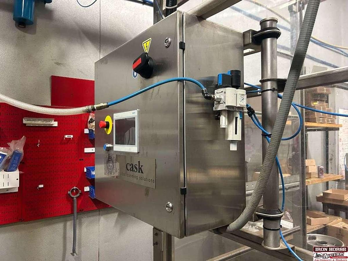 Used Cask ACSV6 Beverage Canning Line with (6) Head Can Fill, Seamer and V3 Depalletizer