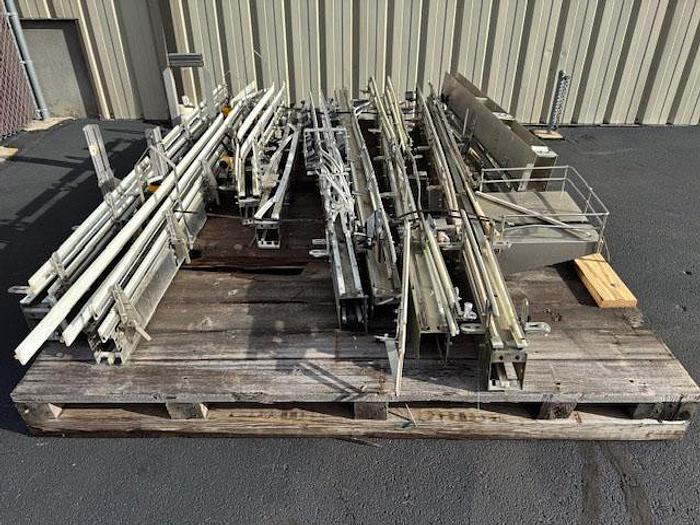 Used 146 feet (lot) Single File 3.25 Inch Wide Stainless Steel Conveyors
