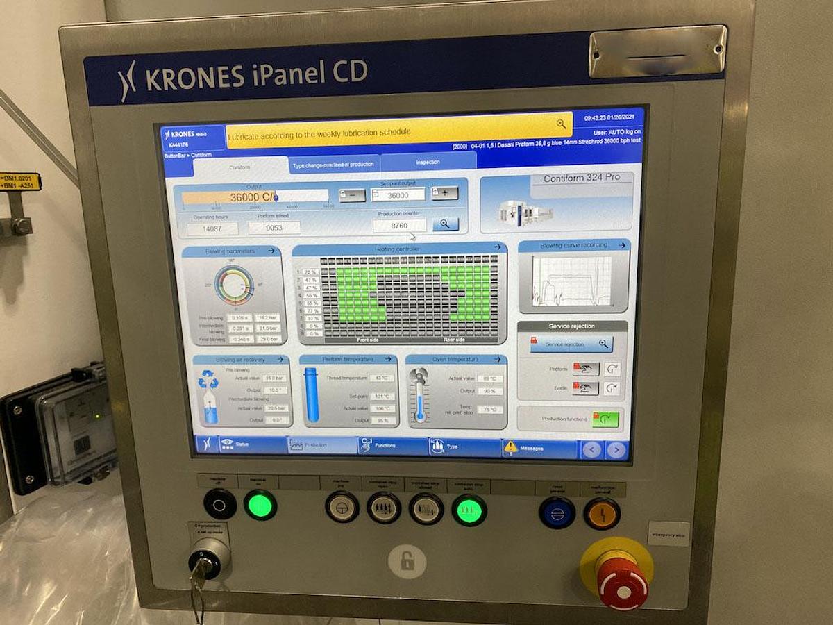 Used Complete used Krones 54,000 BPH Water Bottling Line, Year 2017