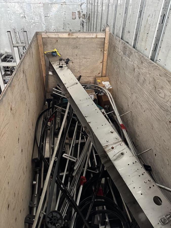 Used Lot – 100 Feet Single File 3.25-Inch Wide Stainless Steel Conveyors with 90° Curves