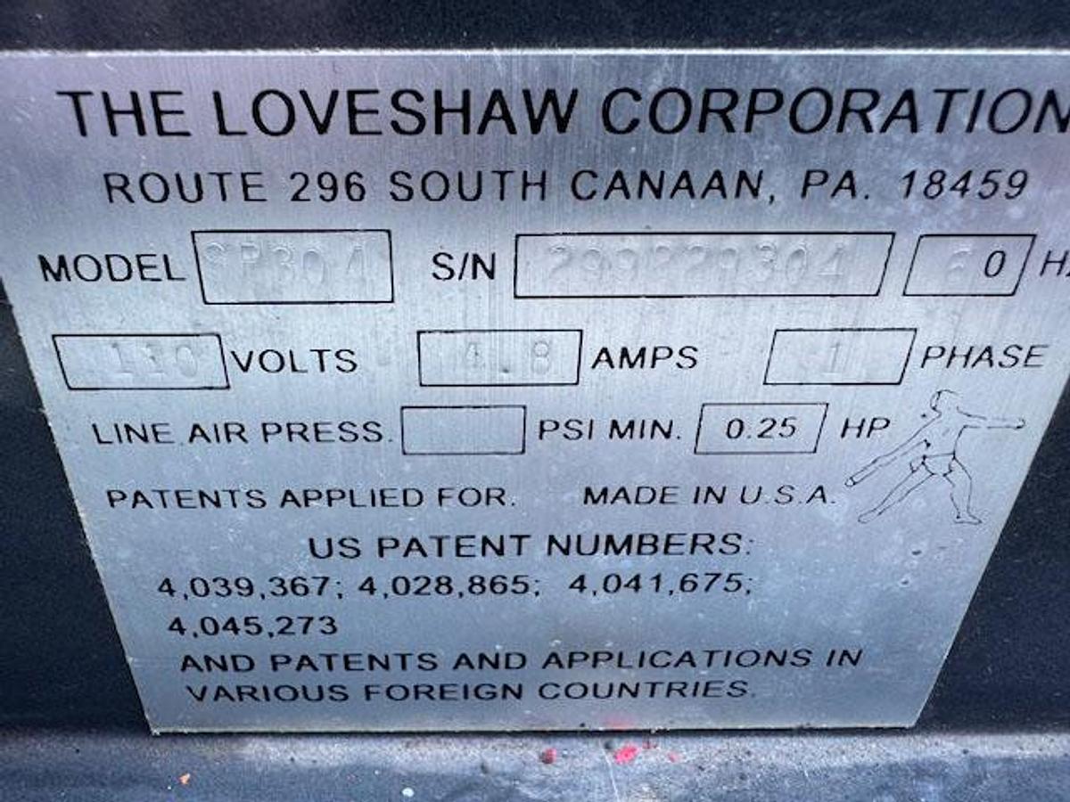 Used Loveshaw Little David SP-304 Semi-Auto Uniform Case Sealer with Case Packing “T” Rail