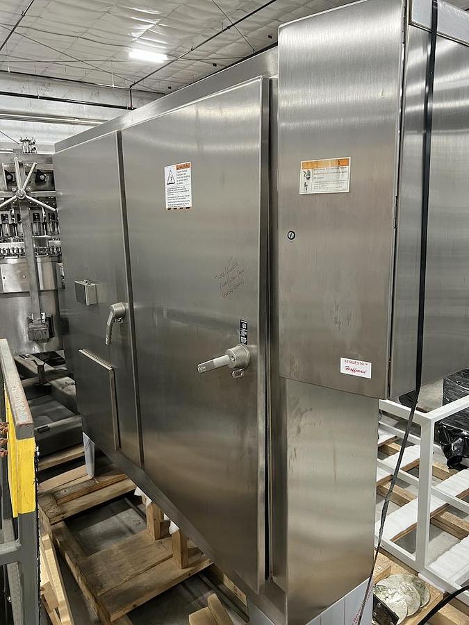 Used used Angelus 121L Seamer with ancillary; control panel, chain and lube panel