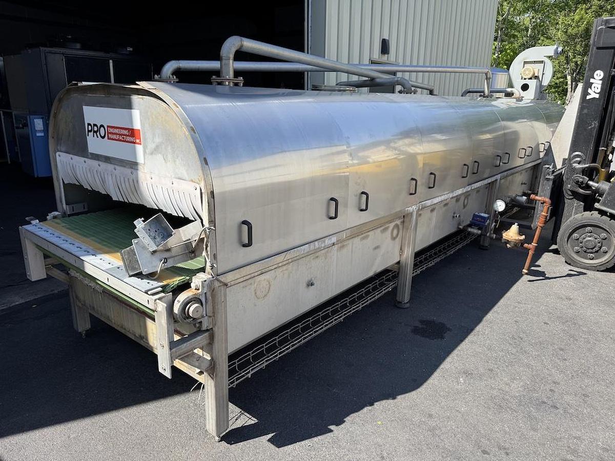 Used PRO Engineering 4’ x 24’ Stainless Steel Tunnel Pasteurizer – Single Deck