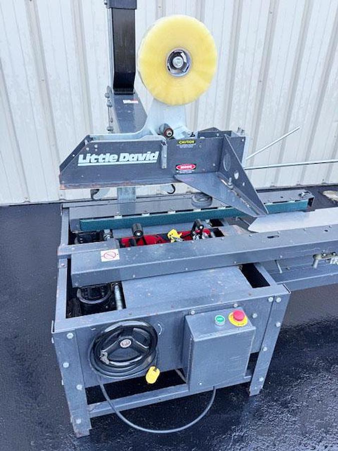 Used Loveshaw Little David SP-304 Semi-Auto Uniform Case Sealer with Case Packing “T” Rail