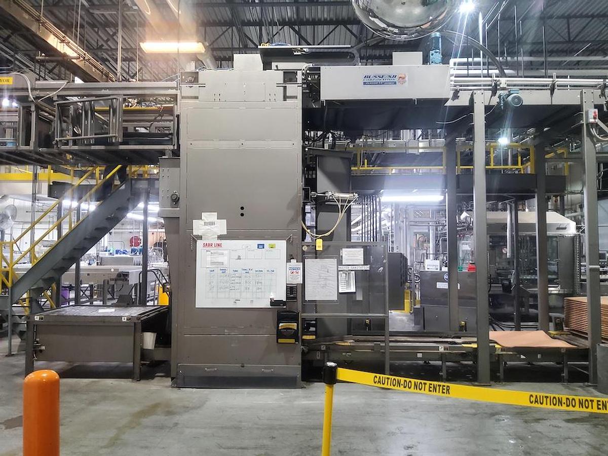 Used Busse / SJI Automatic High Level Bulk Container Depalletizer, Model W3002