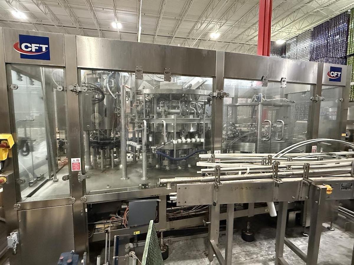 Used CFT Rinser - Filler with AROL Crowner Tri-Block Bottling Machine, Year 2016