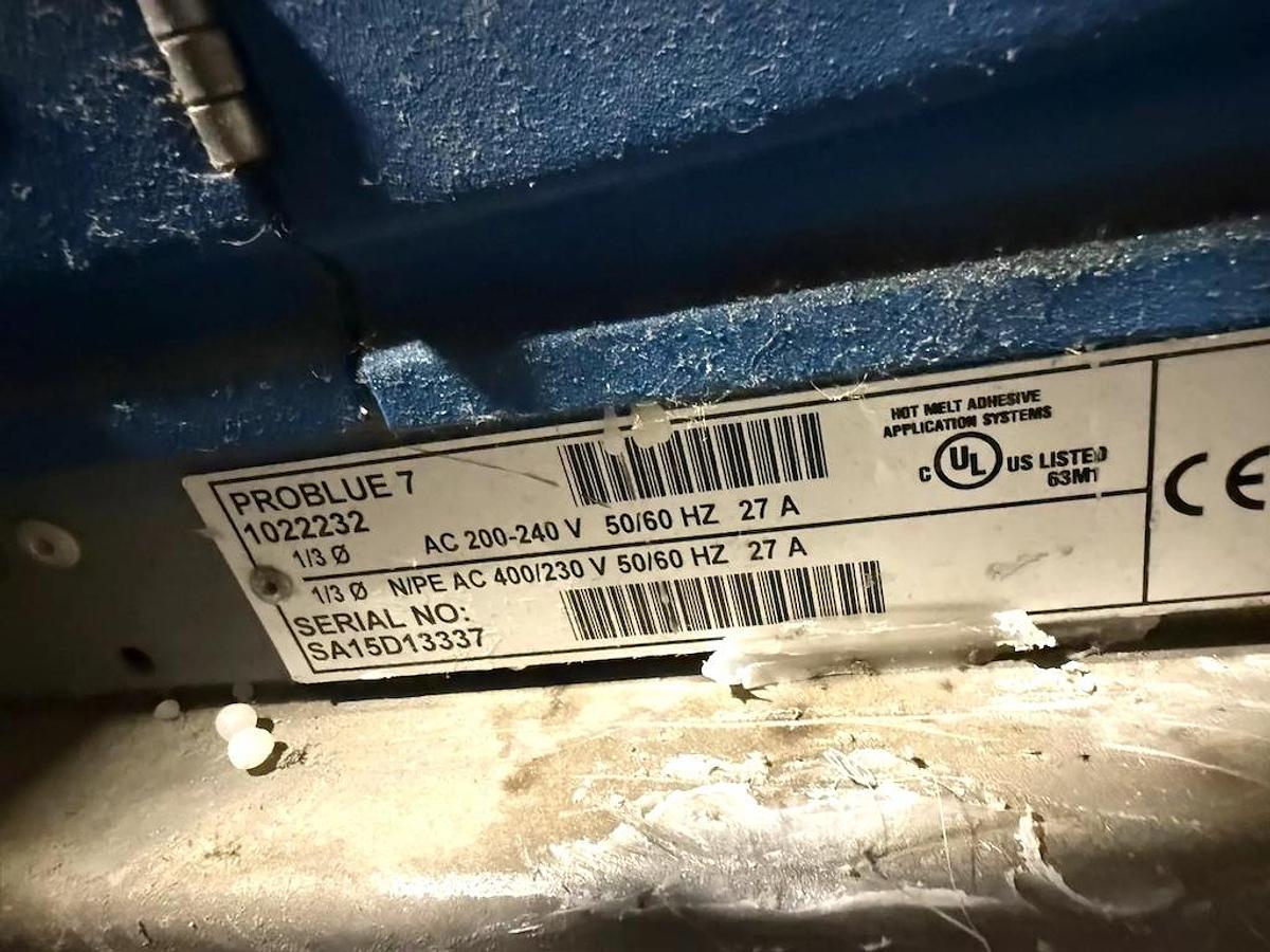 Used Pearson Packaging Case Sealer - Top Gluer model CS25 with Nordson Hot Glue