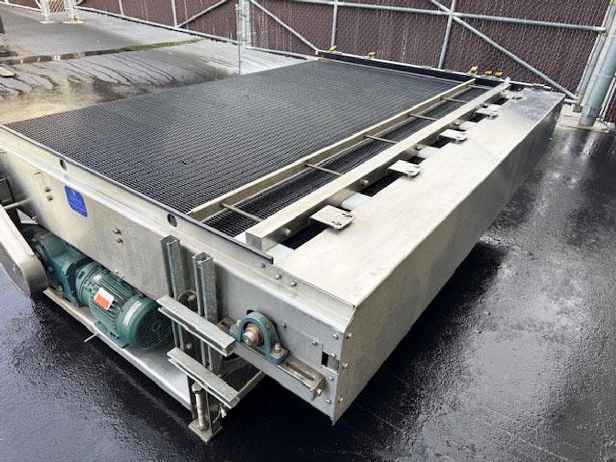 Used NERCON Bi-Directional Accumulation Table, Stainless Steel 9' Wide x 7' Long