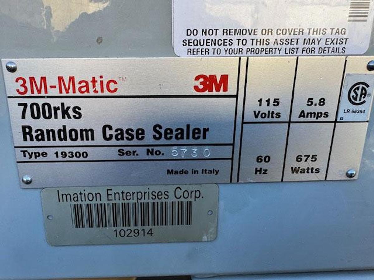 Used 3M-Matic 700rks Random Case Sealer, Top & Bottom Taper