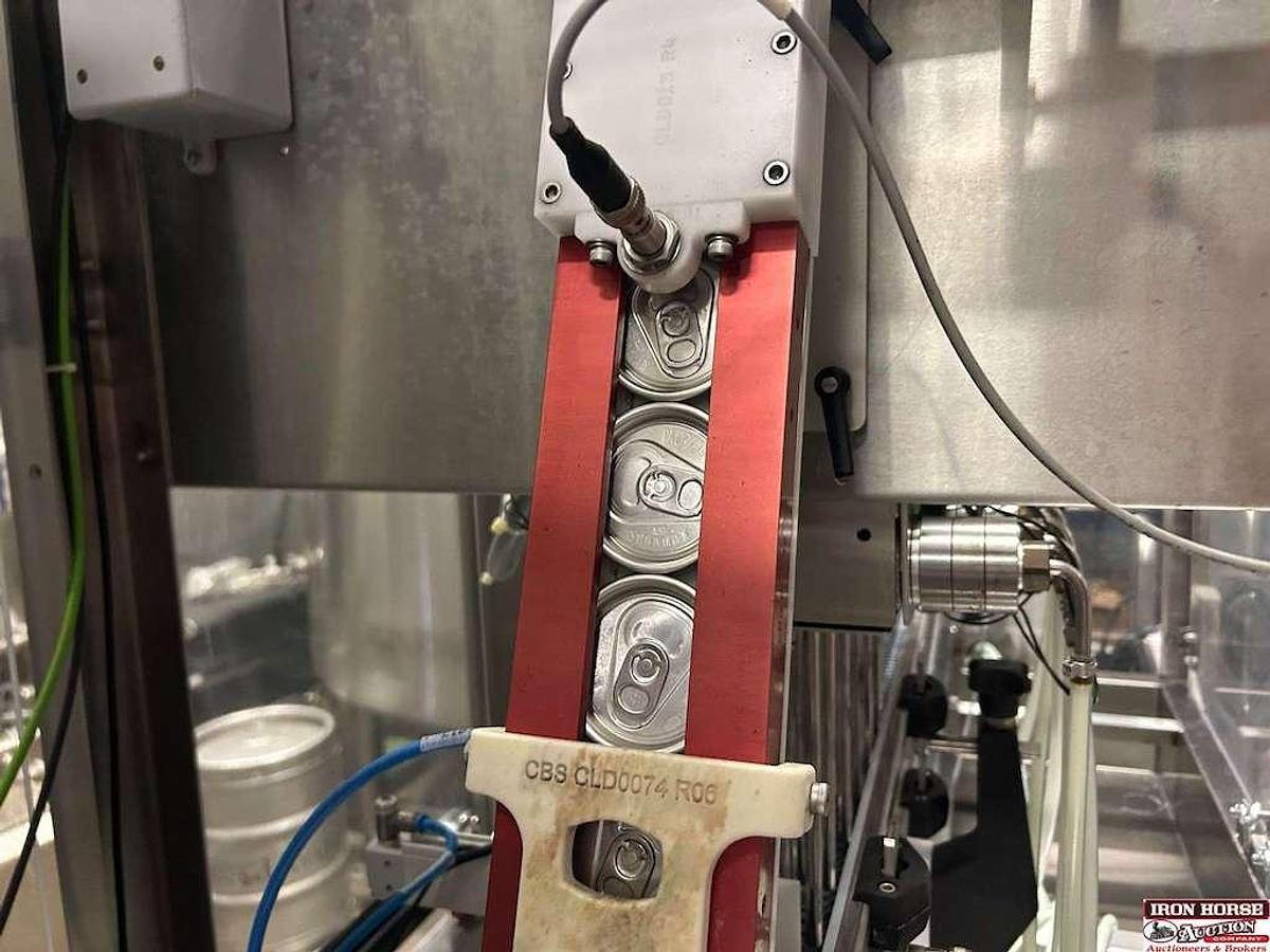 Used Cask ACSV6 Beverage Canning Line with (6) Head Can Fill, Seamer and V3 Depalletizer