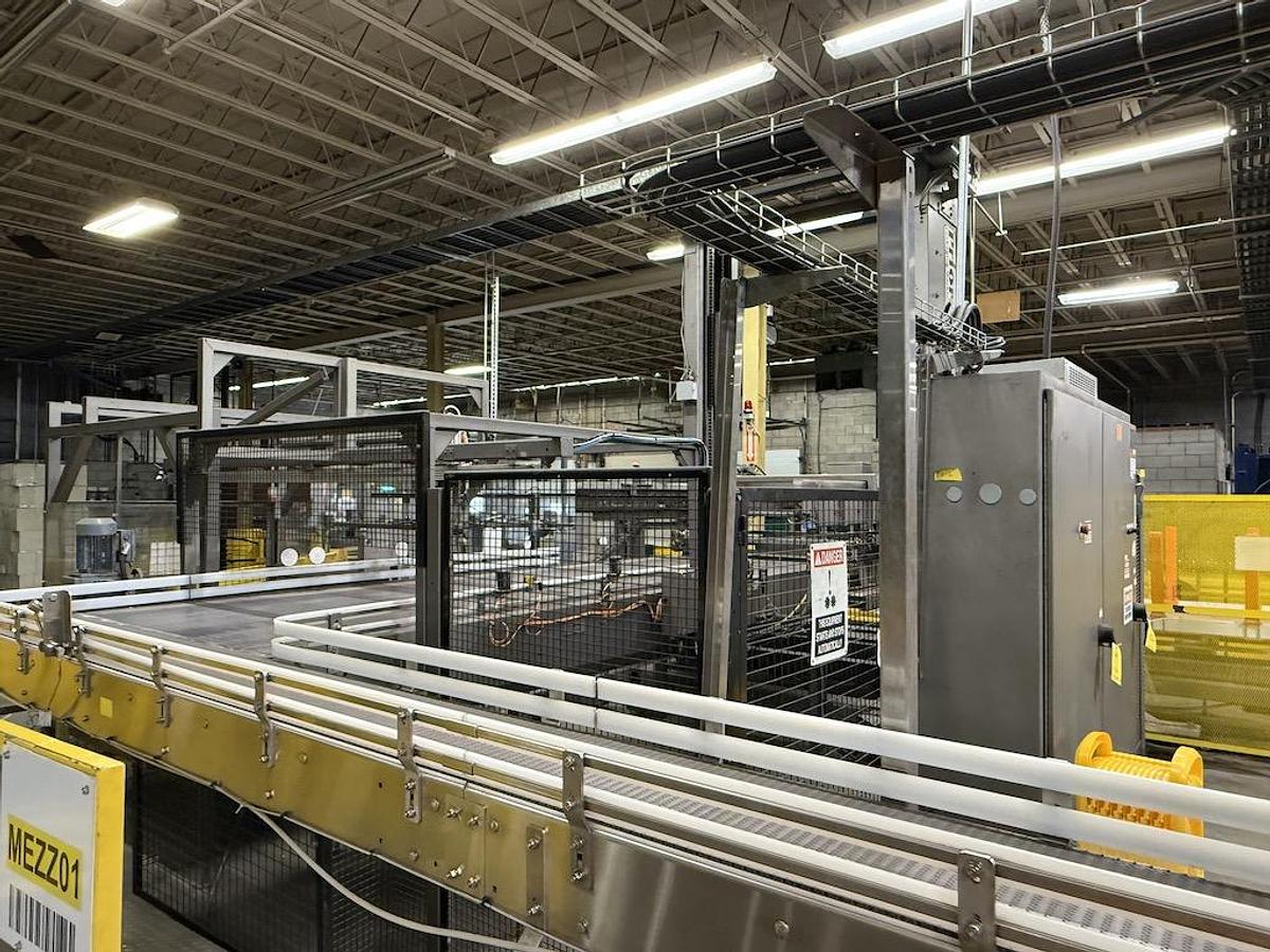 Used Priority One Automatic Bulk Container Depalletizer - Low Level