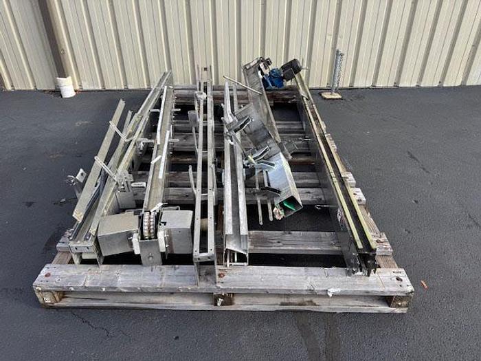 Used 146 feet (lot) Single File 3.25 Inch Wide Stainless Steel Conveyors