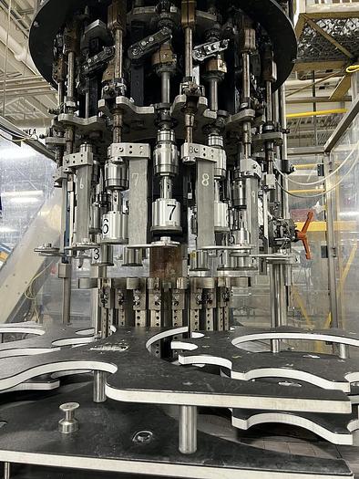 Used Packaging Dynamics 40 Valve Rotary Liquid Bottle Filler with DTM 12 Head Capper