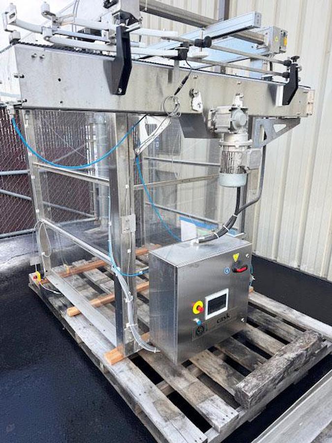 Used Cask ACSV6 Beverage Canning Line with (6) Head Can Fill, Seamer and V3 Depalletizer