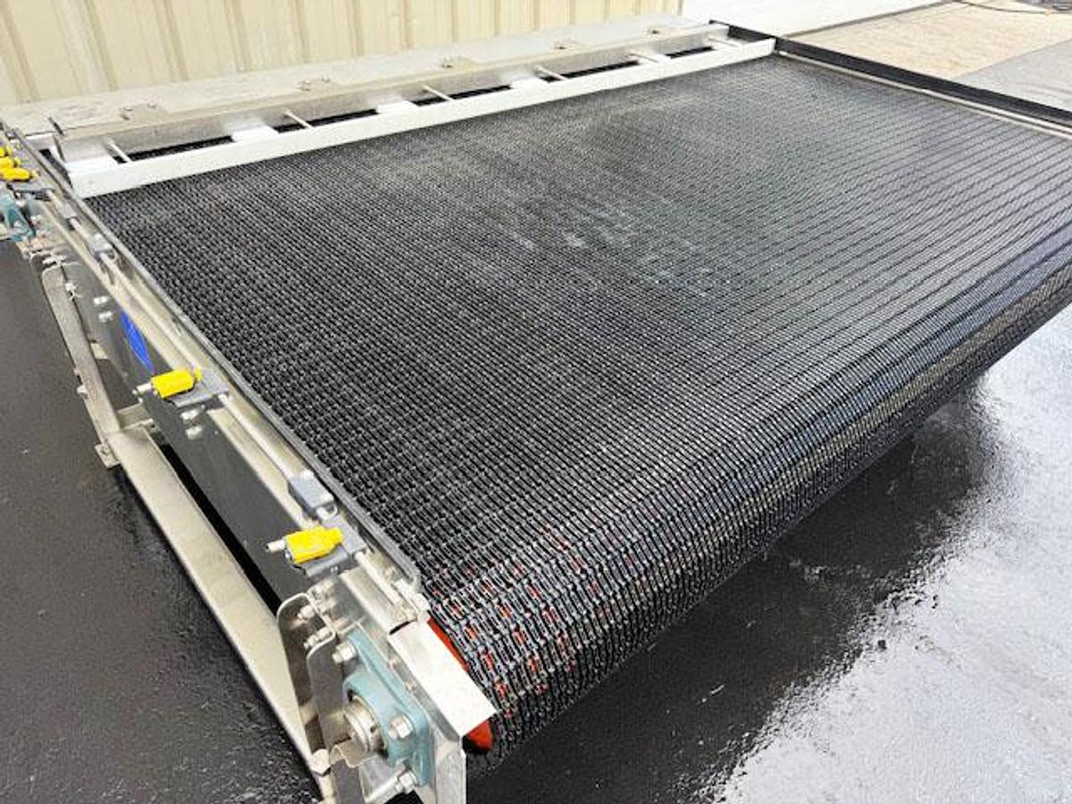 Used NERCON Bi-Directional Accumulation Table, Stainless Steel 9' Wide x 7' Long