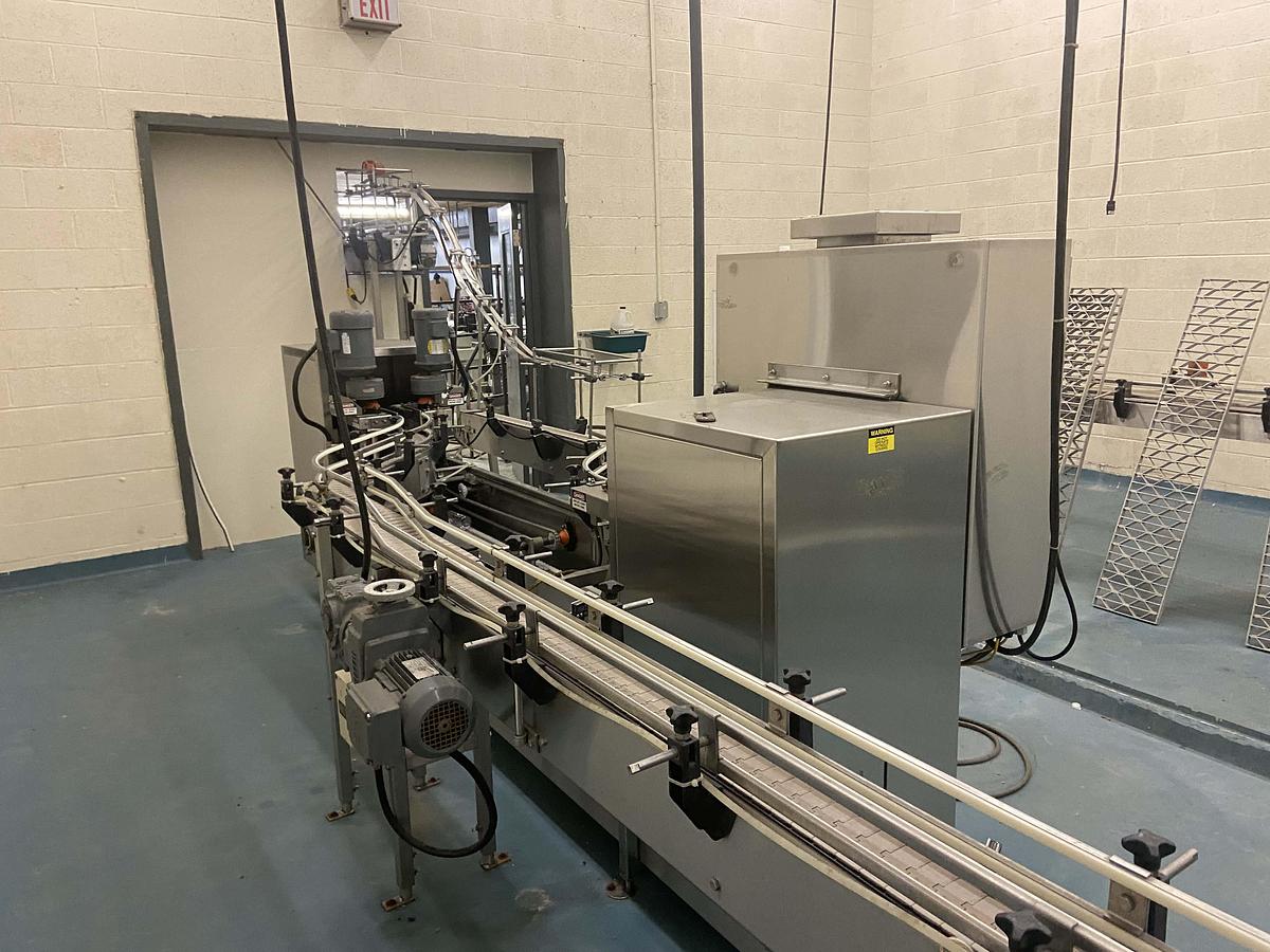 Used Lot – 65 Feet Single File 3.25-Inch Wide Stainless Steel Conveyors with 90° Curves