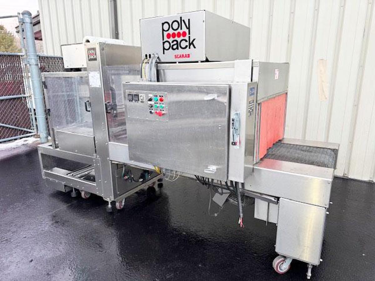 Used Polypack Tray Shrink Wrap Bundler with Heat Tunnel