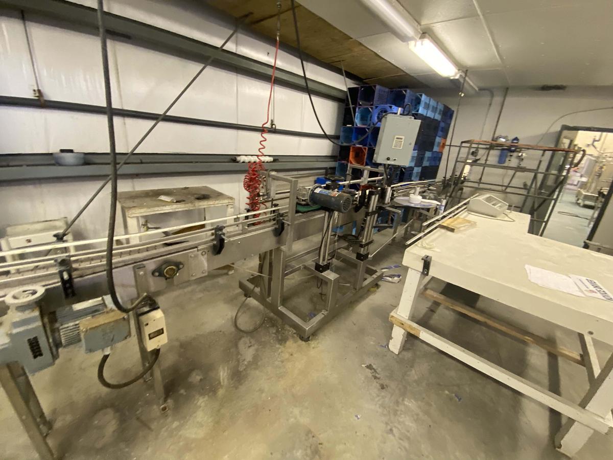 Used Lot – 65 Feet Single File 3.25-Inch Wide Stainless Steel Conveyors with 90° Curves